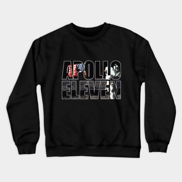 Apollo Eleven Flag Crewneck Sweatshirt by GloopTrekker